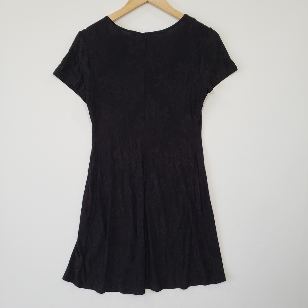 Marian‎ & Maral Mini Dress Womens Medium Black Floral Damask 90s Vintage Boho - Picture 3 of 6